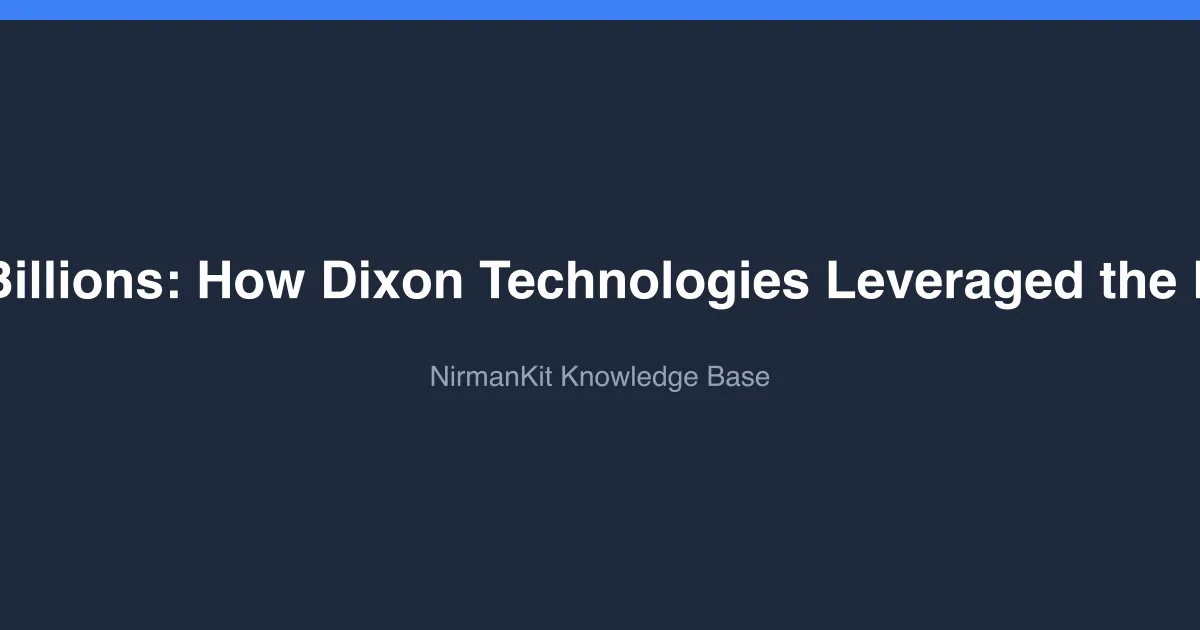 Scaling to Billions: How Dixon Technologies Leveraged the PLI Scheme
