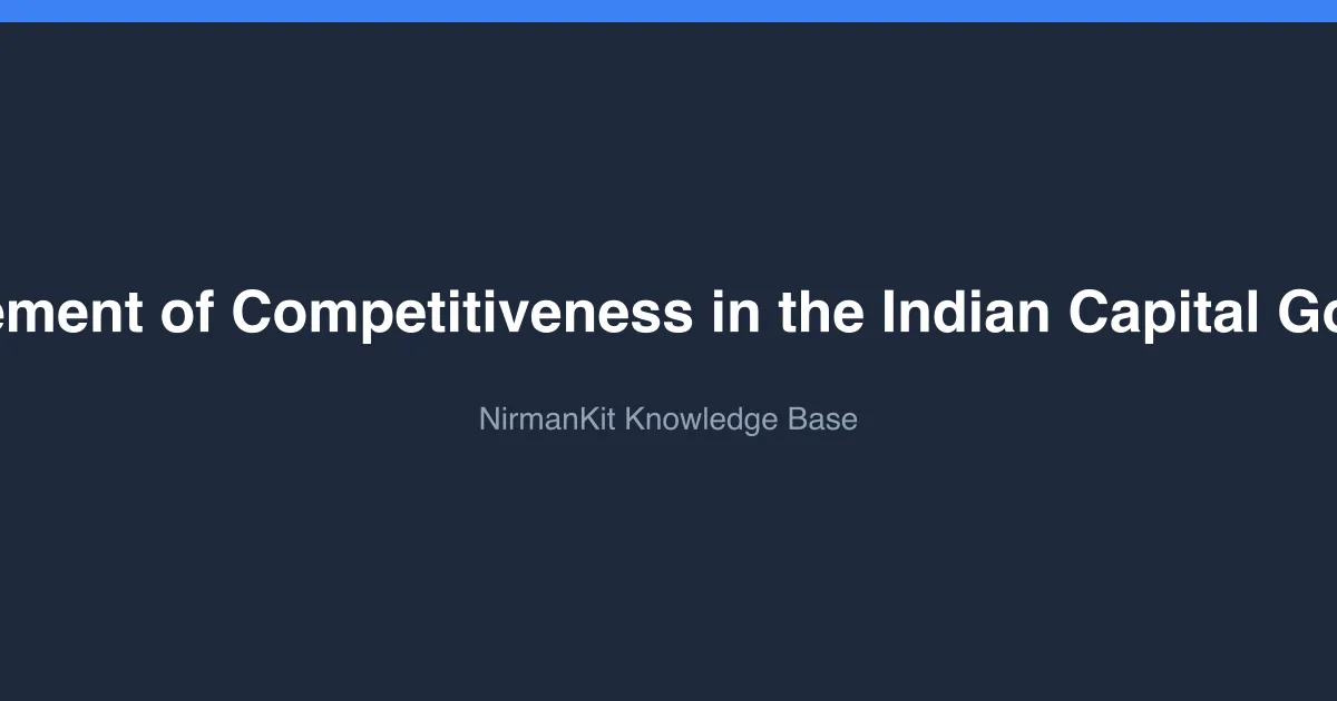 Policy Brief: Enhancement of Competitiveness in the Indian Capital Goods Sector - Phase II